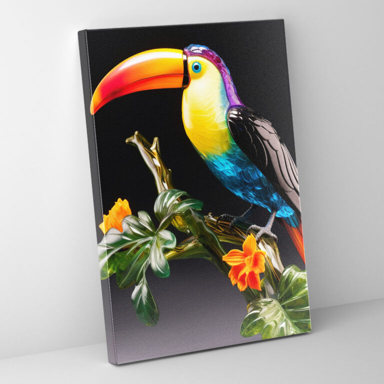 Realistic Glass Sculpture Wall Art - Realistic Glass Sculpture, Colorful, Wall Art, Canvas