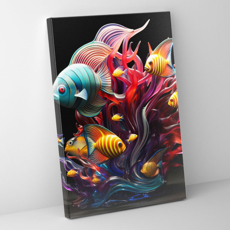 Realistic Glass Sculpture Wall Art - Realistic Glass Sculpture, Canvas, Tropical Fish, Canvas Print