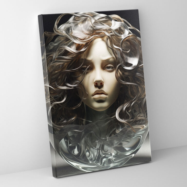 Realistic Glass Sculpture Wall Art Print - Realistic Glass Sculpture, Wall Decoration, Canvas, Realistic Glass Sculpture