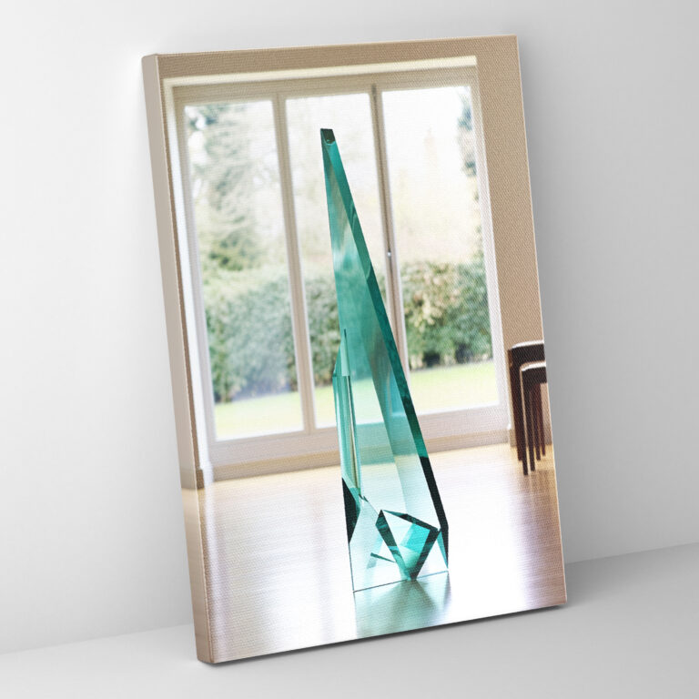 Realistic Glass Sculpture Wall Art - Realistic Glass Sculpture, Geometric Shape, Wall Art, Canvas