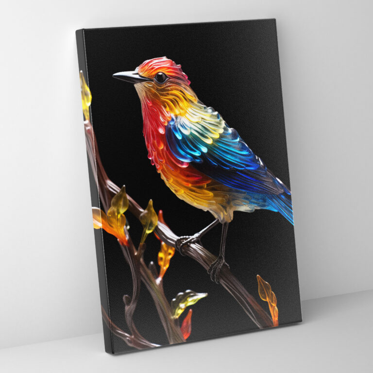 Realistic Glass Sculpture Wall Art - Realistic Glass Sculpture, Lush Branch, Realistic Glass Sculpture, Bird