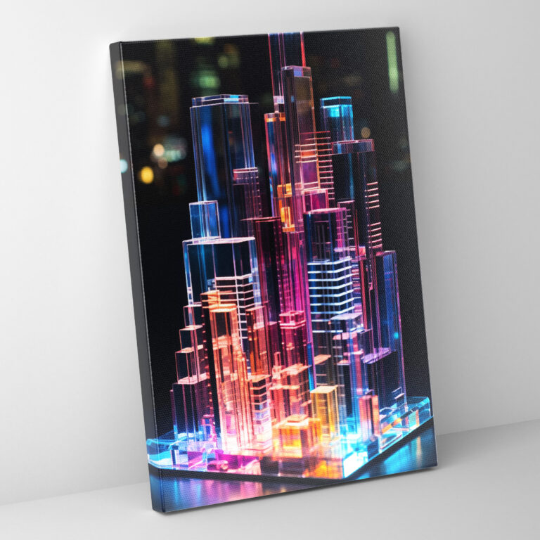 Realistic Glass Sculpture Wall Decoration - Realistic Glass Sculpture, Home Decoration, Canvas Wall Art, Vibrant Lights