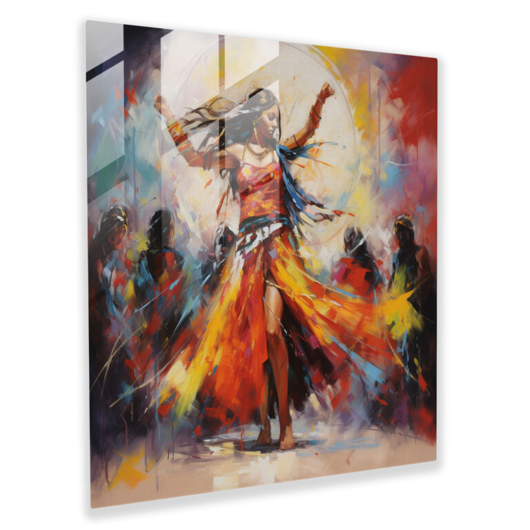 Red Indian Glass Print - Red Indian, Glass Art, Native American Dance, Native American Celebration