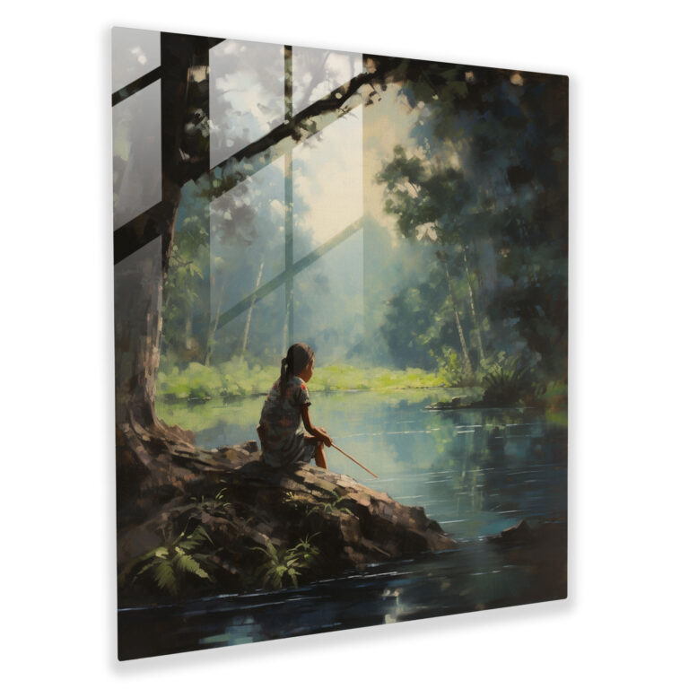 Red Indian Serenity Glass Print - Red Indian, Glass Art, Red Indian, Home Decoration