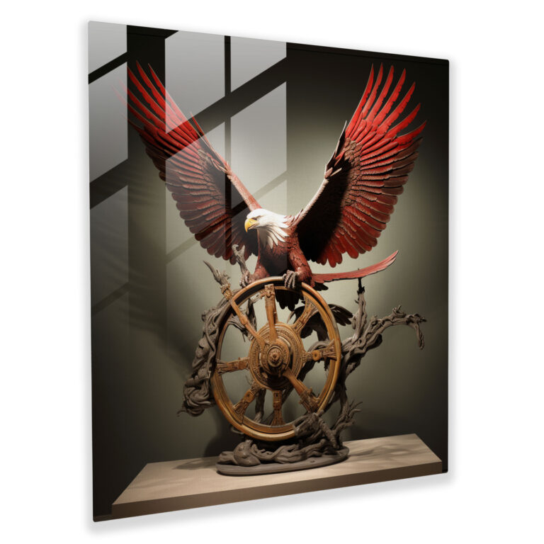 Red Indian Eagle Glass Print - Red Indian, Glass Print, Wall Decoration, Home Decoration