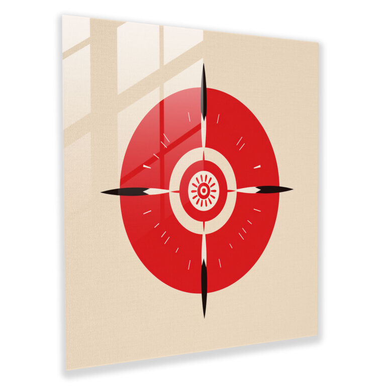 Red Indian Symbol Glass Print - Red Indian, Red Indian, Elegant, Glass Print