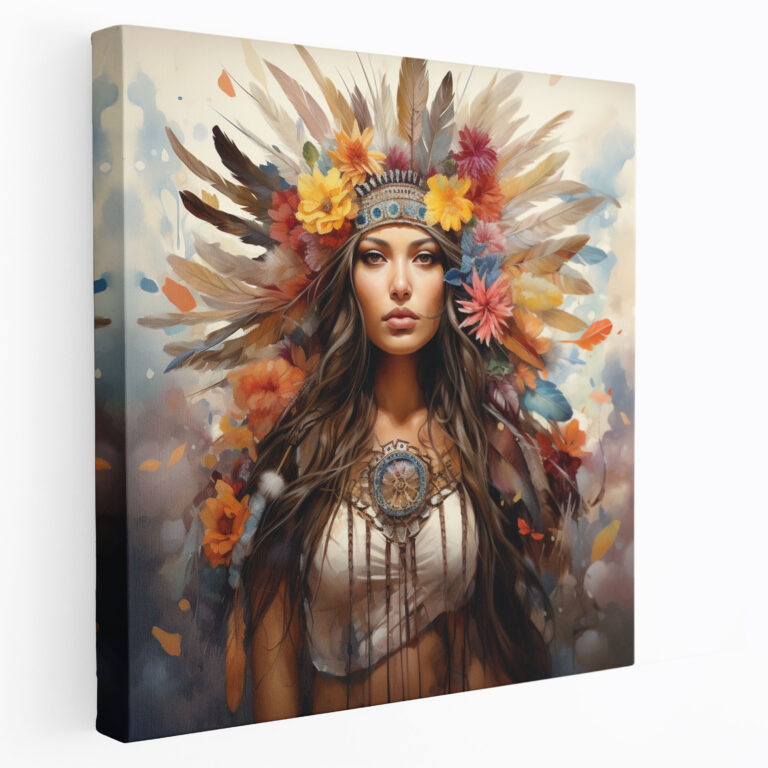 Red Indian Wall Art - Watercolor Native American Woman - Red Indian, Wall Decoration, Red Indian, Woman