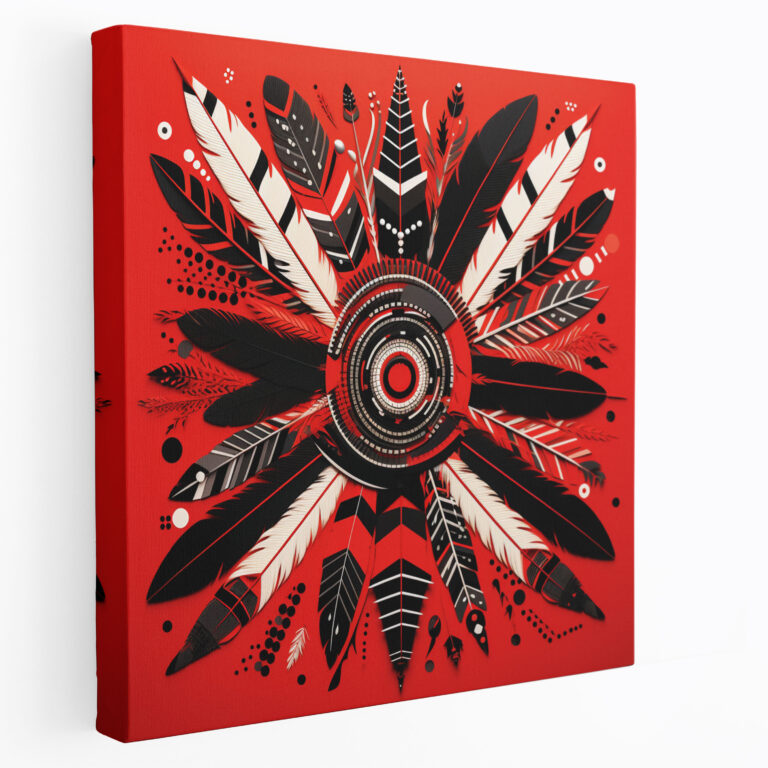 Red Indian Wall Decoration - Tribal Arrows And Feathers - Red Indian, Arrows, Canvas Print, Wall Decoration