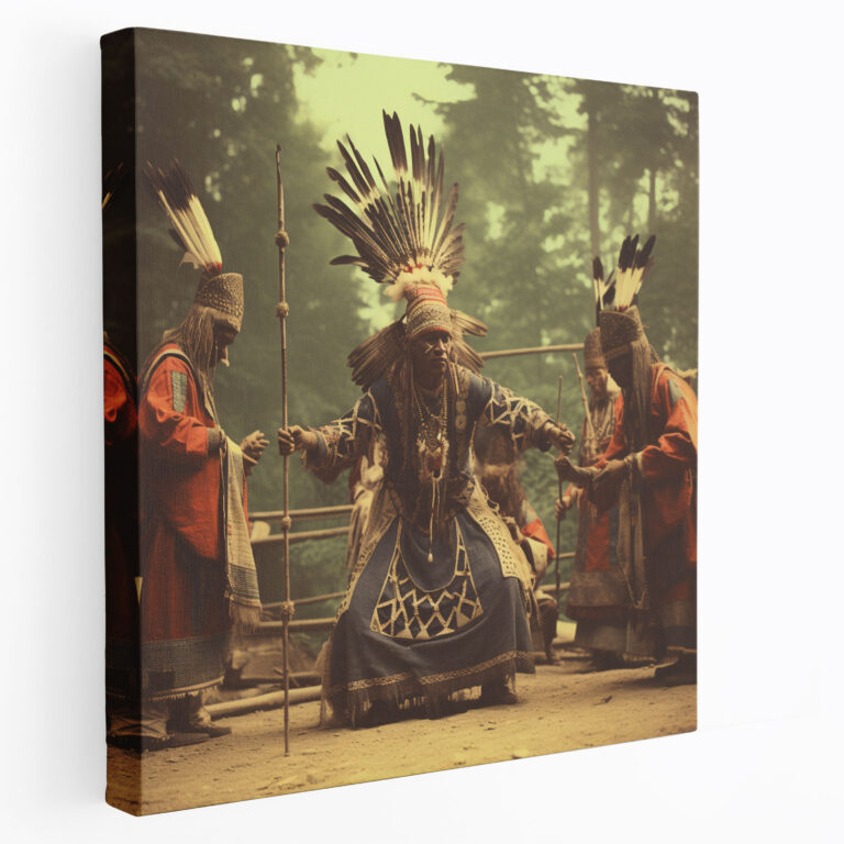 Red Indian Canvas Print - Vintage Native American Dancers - Red Indian, Canvas Wall Art, Photograph, Wall Art