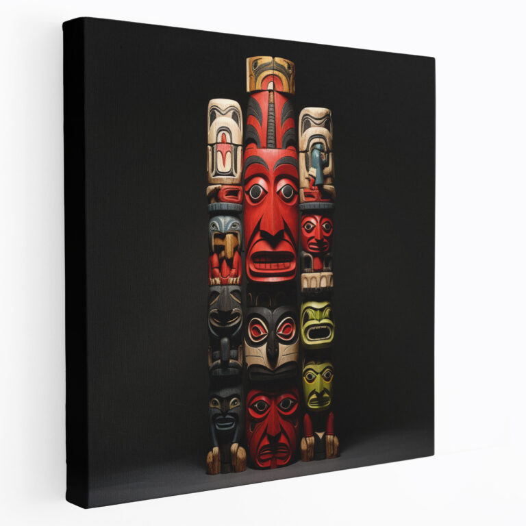 Red Indian Wall Art - Legendary Totem Pole Canvas Print - Red Indian, Totem Pole, Red Indian, Storytelling