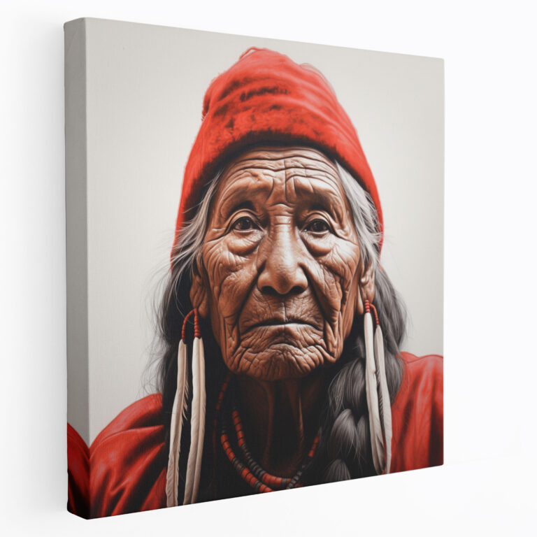 Red Indian Wall Art - Red Indian, Native American Elder, Red Indian, Realistic Pencil Drawing
