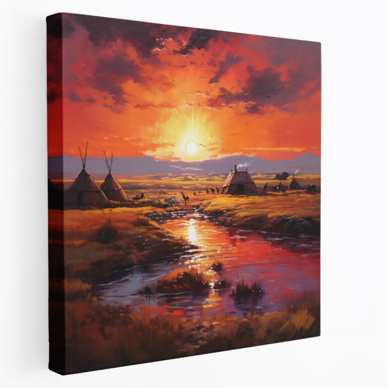 Red Indian Wall Art - Red Indian, Red Indian, Canvas Print, Impressionist Artwork