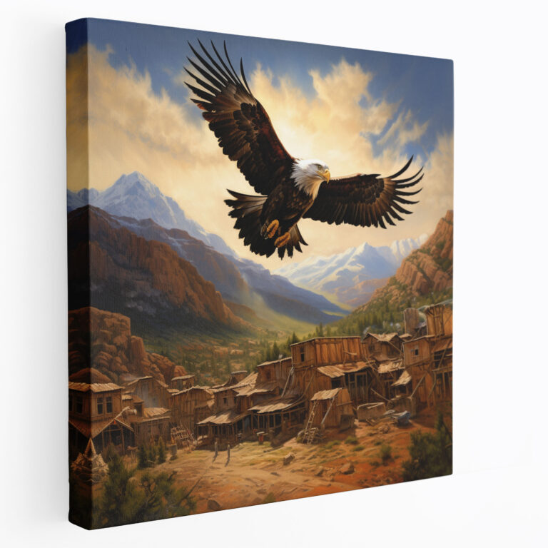 Red Indian Canvas Print: Majestic Eagle - Red Indian, Canvas Print, Red Indian, Native American Village