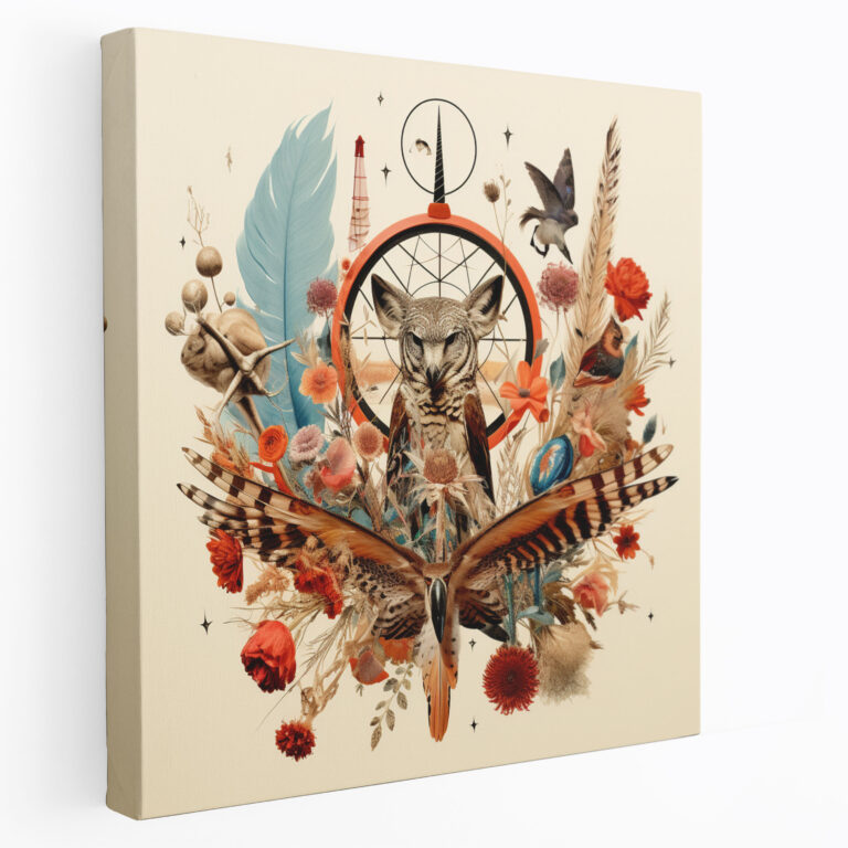 Red Indian Canvas Print: Symbolic Collage - Red Indian, Canvas Print, Red Indian, Canvas