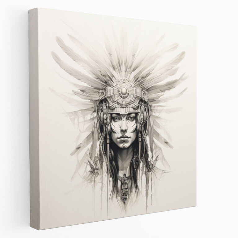 Red Indian Wall Art: Delicate Headdress - Red Indian, Wall Art, Canvas, Red Indian