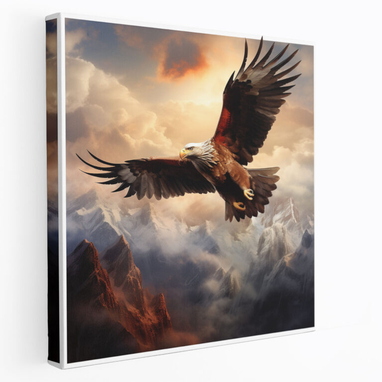 Red Indian Canvas Print - Majestic Eagle Wall Art And Home Decoration - Red Indian, Majestic, Home Decoration, Freedom