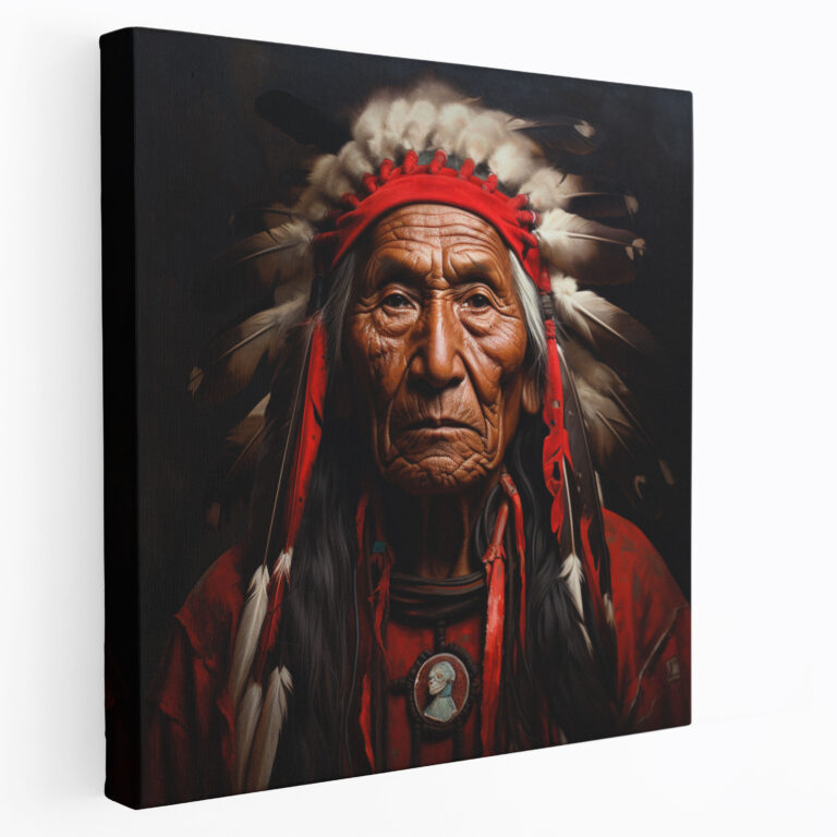 Red Indian Elder Canvas Print - Red Indian, Canvas Print, Canvas, Home Decoration