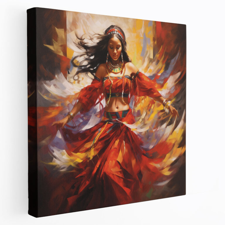 Spirit Of Red Indian Dancer Canvas Print - Red Indian, Dancer, Canvas, Wall Art
