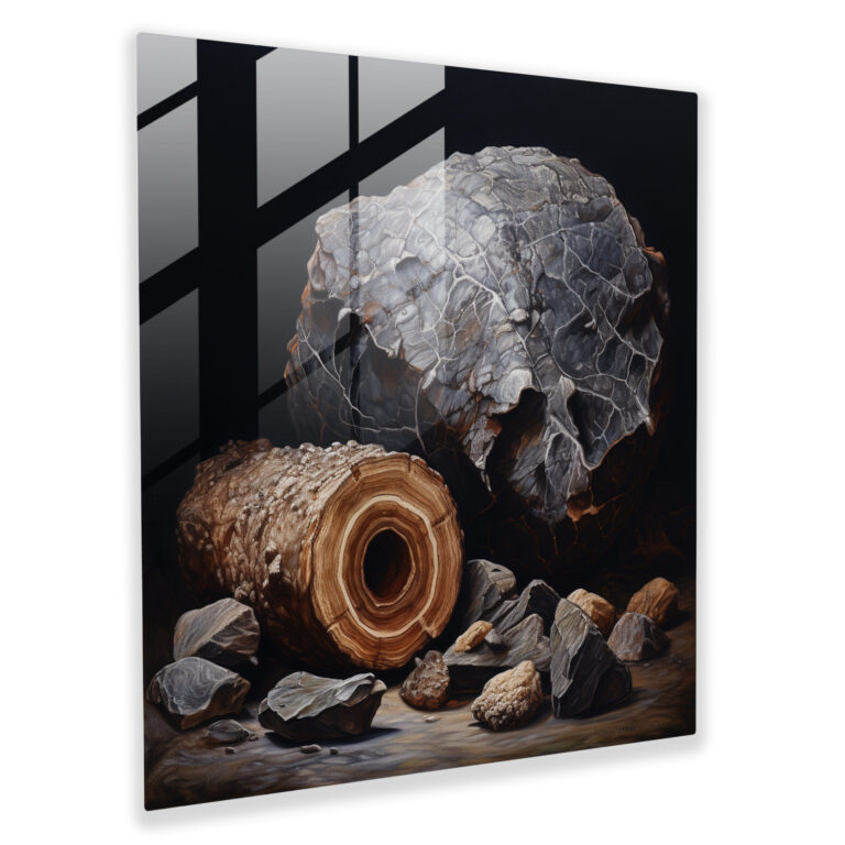 Rolling Stones Realistic Oil Painting Glass Print - Rolling Stones, Glass Print, Wall Decoration, Texture