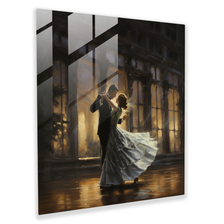 Moonlit Ballroom Glass Print - Romantic, Romantic, Glass Art, Home Decoration