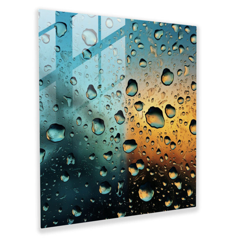 Raindrops Abstract Glass Wall Art - Rain, Glass Art, Photography, Unique