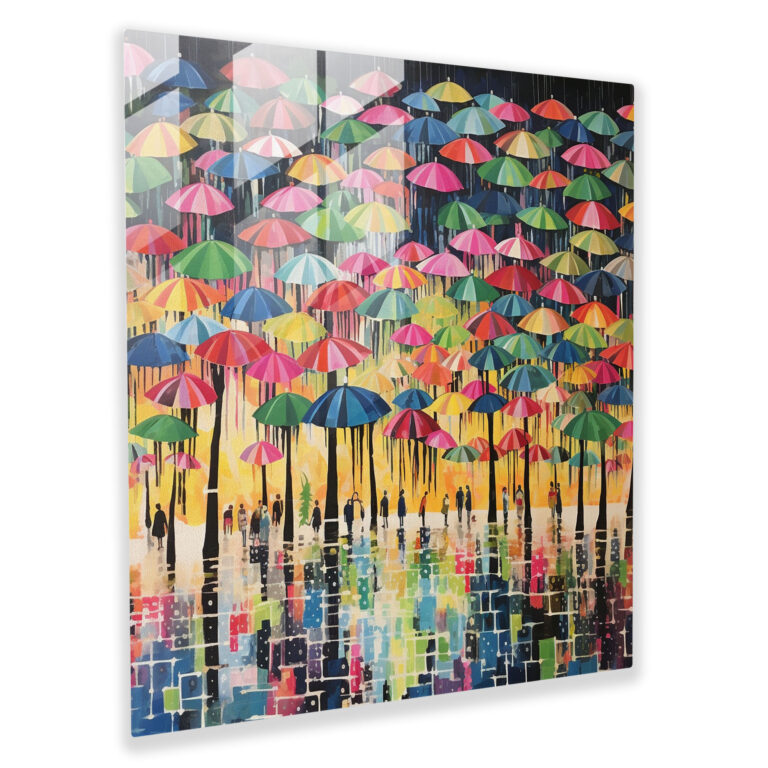 Rainy Beach Glass Print - Rain, Beach Theme, Glass Print, Rainy Beach