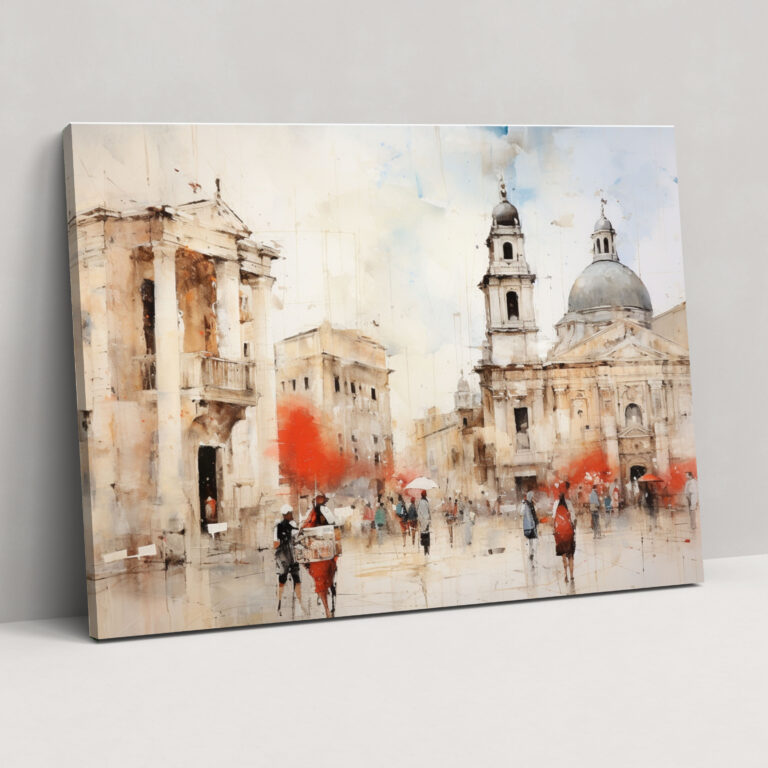 Abstract Piazza Navona Wall Art - Rome, Contemporary, Canvas, Rome