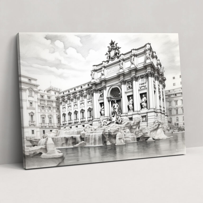 Rome Trevi Fountain Canvas Print - Rome, Wall Art, Canvas Wall Art, Rome