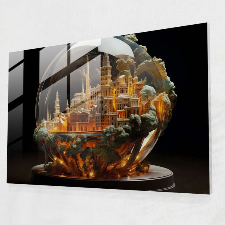 Rome Glass Art - Futuristic Rome Fusion - Rome, Contemporary Elements, Futuristic, Historical Architecture
