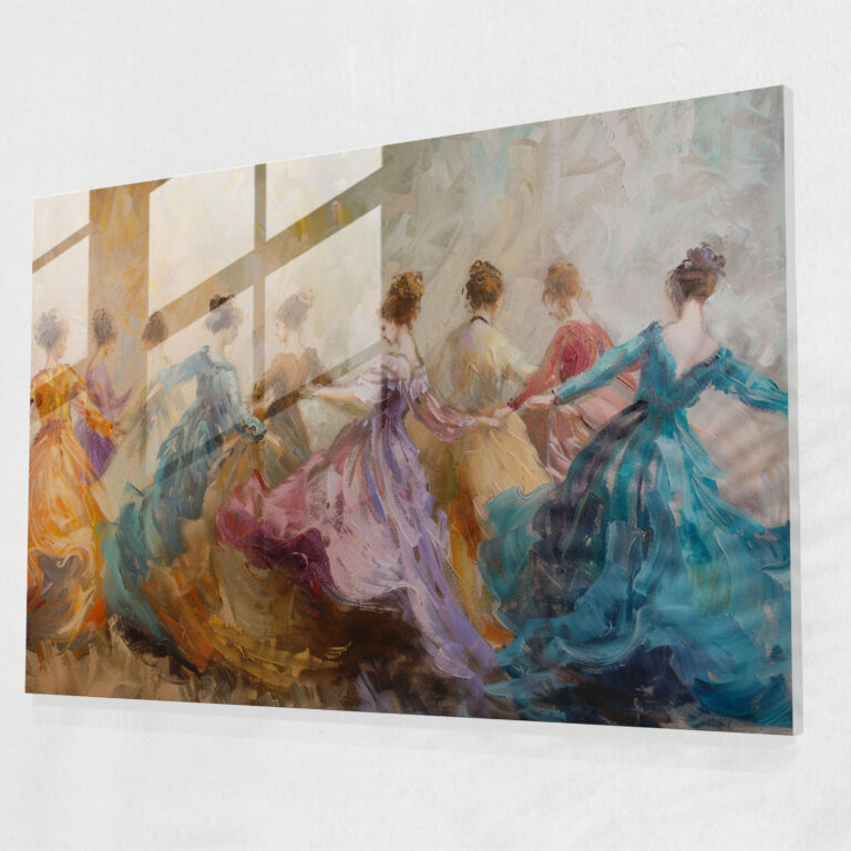 Rococo Style Painting Glass Wall Art - Rococo Style Painting, Modern Art, Wall Decoration, Home Decoration