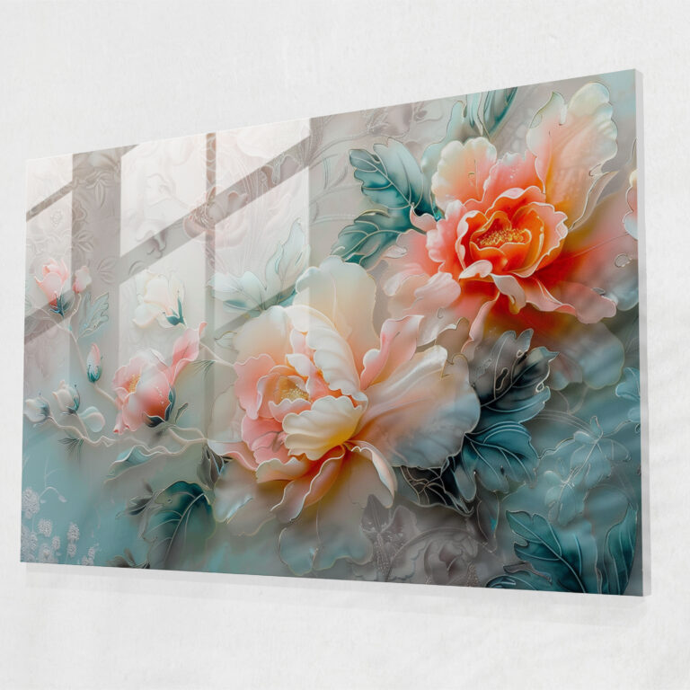 Rococo Style Painting Glass Art - Rococo Style Painting, Glass Art, Modern Art, Rococo Style Painting
