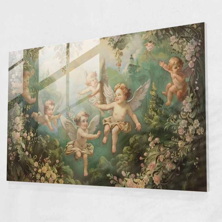 Rococo Style Painting Glass Art - Rococo Style Painting, Home Decoration, Rococo Style Painting, Modern Art