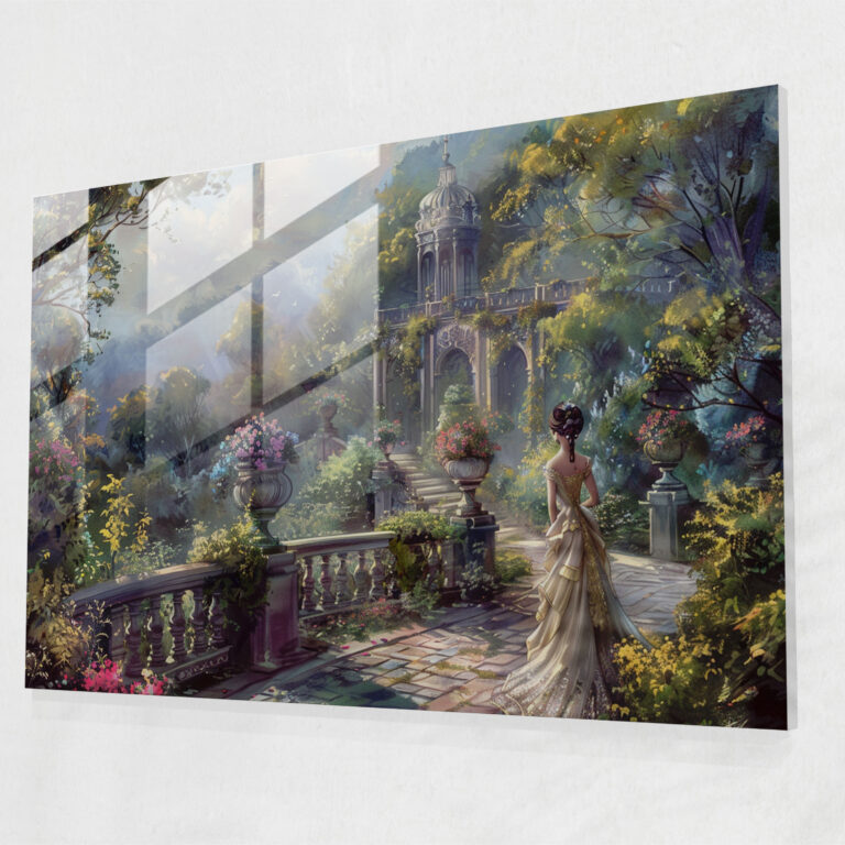 Rococo Style Painting Glass Print - Rococo Style Painting, Glass Art, Home Decoration, Modern Art