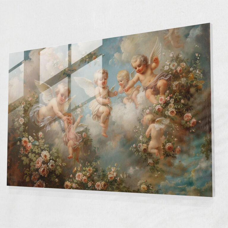 Rococo Style Painting Glass Art - Rococo Style Painting, Home Decoration, Glass Art, Rococo Style Painting