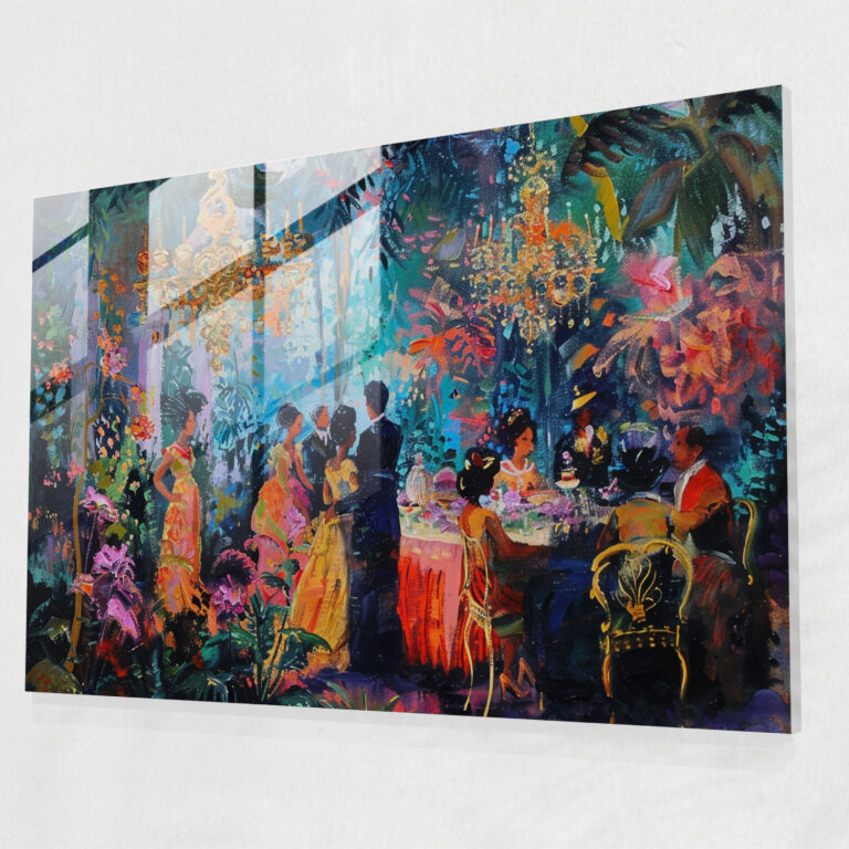 Rococo Style Painting Glass Wall Art - Rococo Style Painting, Wall Decoration, Glass Print, Rococo Style Painting