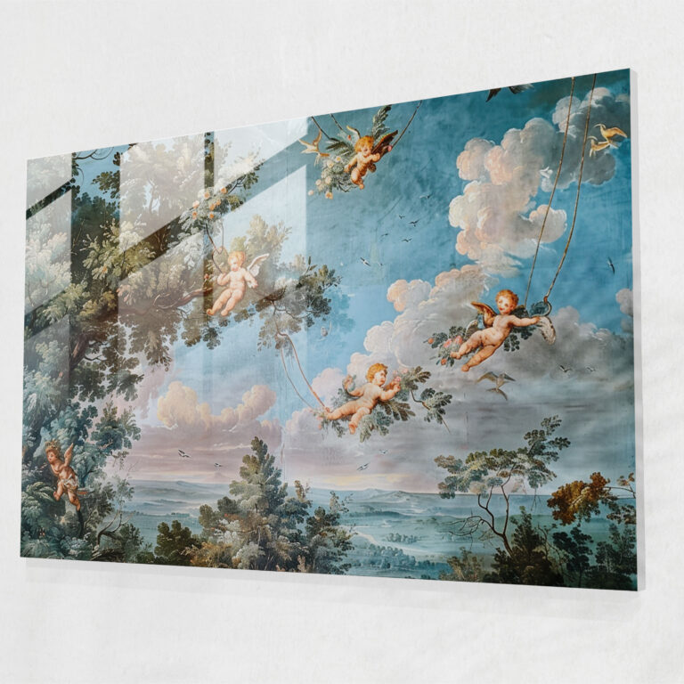 Rococo Style Painting Home Decoration - Rococo Style Painting, Glass Print, Rococo Style Painting, Glass Art