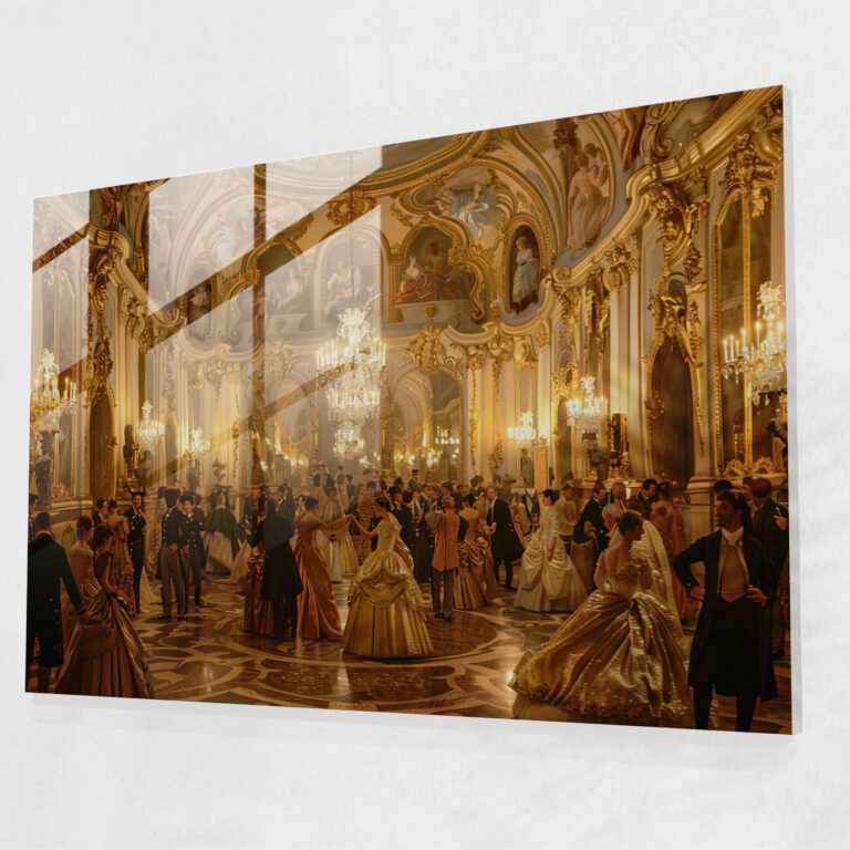 Rococo Style Painting Wall Decoration - Rococo Style Painting, Glass Print, Wall Decoration, Glass Wall Art
