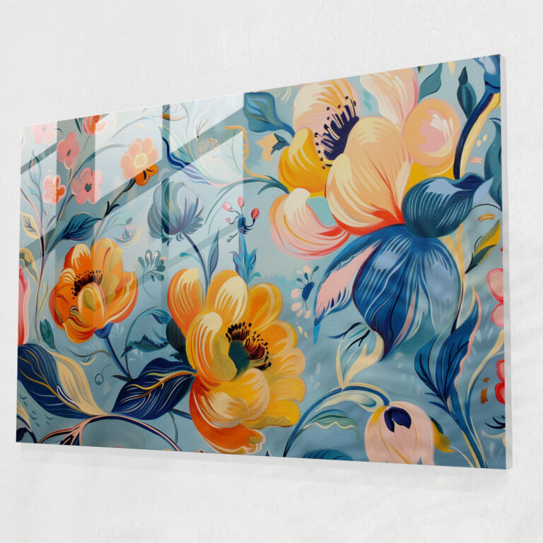 Rococo Style Painting Wall Decoration - Rococo Style Painting, Glass Art, Rococo Style Painting, Glass Print