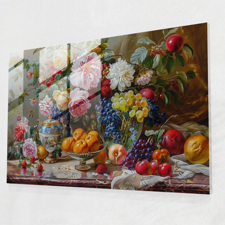 Rococo Style Painting Glass Art - Rococo Style Painting, Home Decoration, Glass Print, Glass Art