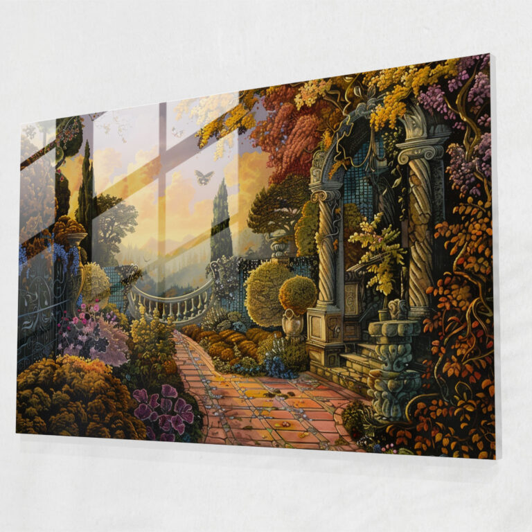 Rococo Style Painting Wall Decoration - Rococo Style Painting, Rococo Style Painting, Wall Decoration, Glass Print