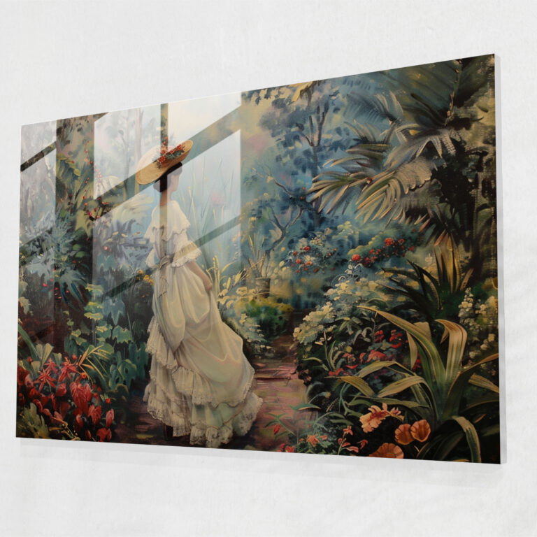 Rococo Style Painting Glass Print - Rococo Style Painting, Rococo Style Painting, Glass Art, Glass Wall Art