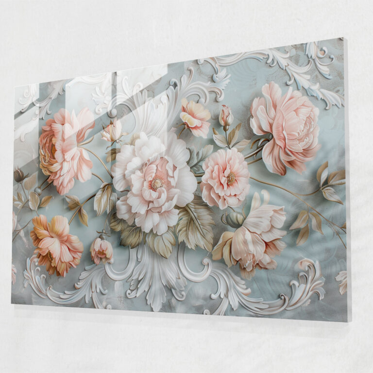 Rococo Style Painting Glass Wall Art - Rococo Style Painting, Rococo Style Painting, Modern Art, Glass Wall Art