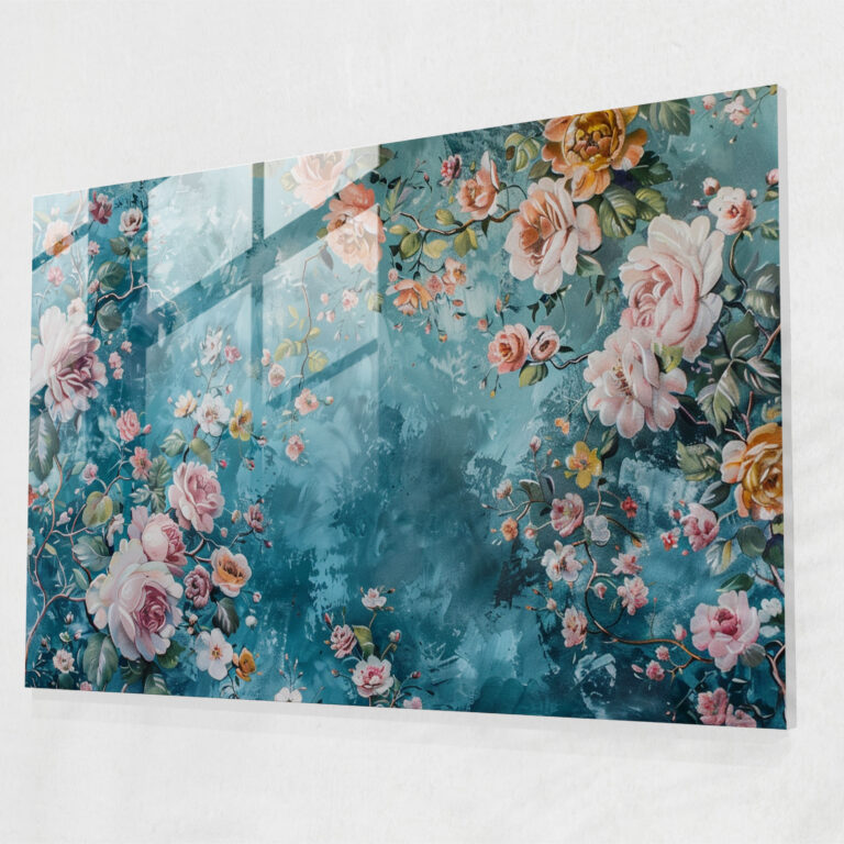 Rococo Style Painting Glass Art - Rococo Style Painting, Glass Art, Glass Print, Glass Wall Art