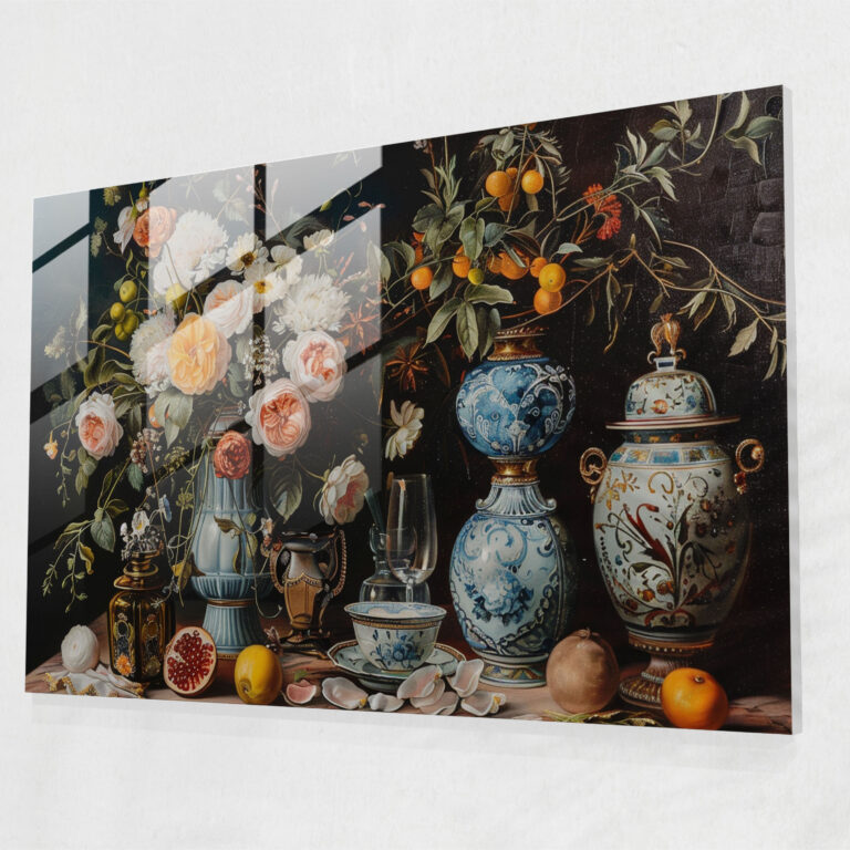 Rococo Style Painting Wall Decoration - Rococo Style Painting, Glass Wall Art, Rococo Style Painting, Glass Print