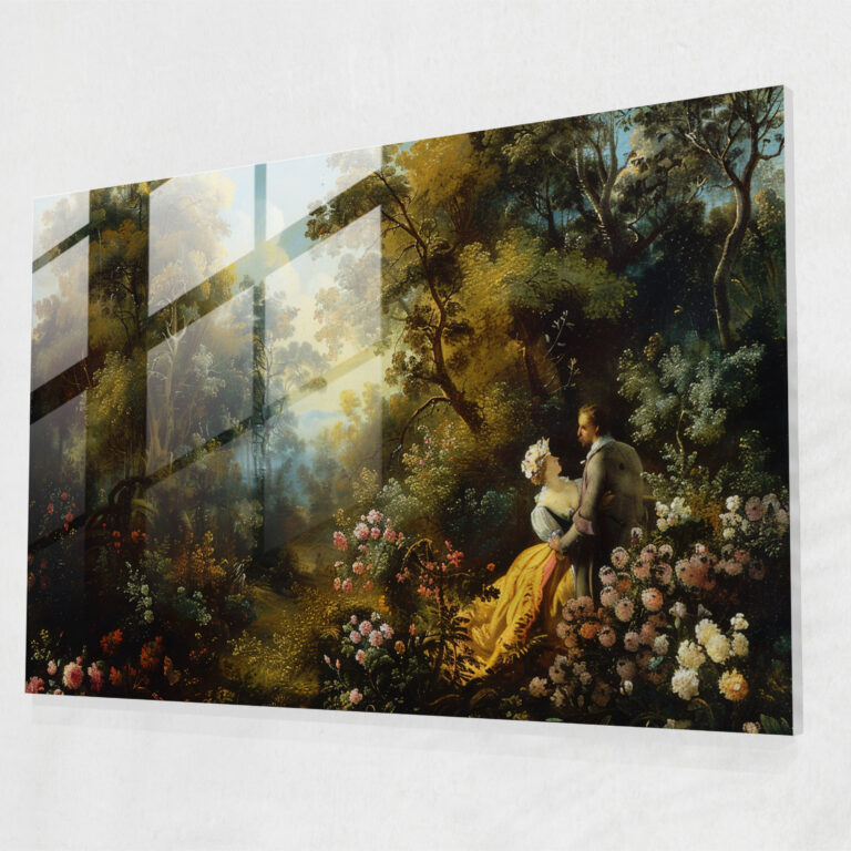 Rococo Style Painting Wall Decoration - Rococo Style Painting, Modern Art, Glass Print, Rococo Style Painting