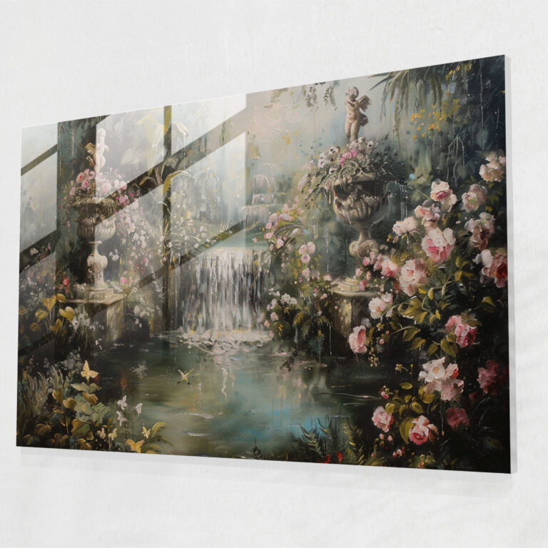 Rococo Style Painting Glass Wall Art - Rococo Style Painting, Glass Art, Glass Wall Art, Modern Art