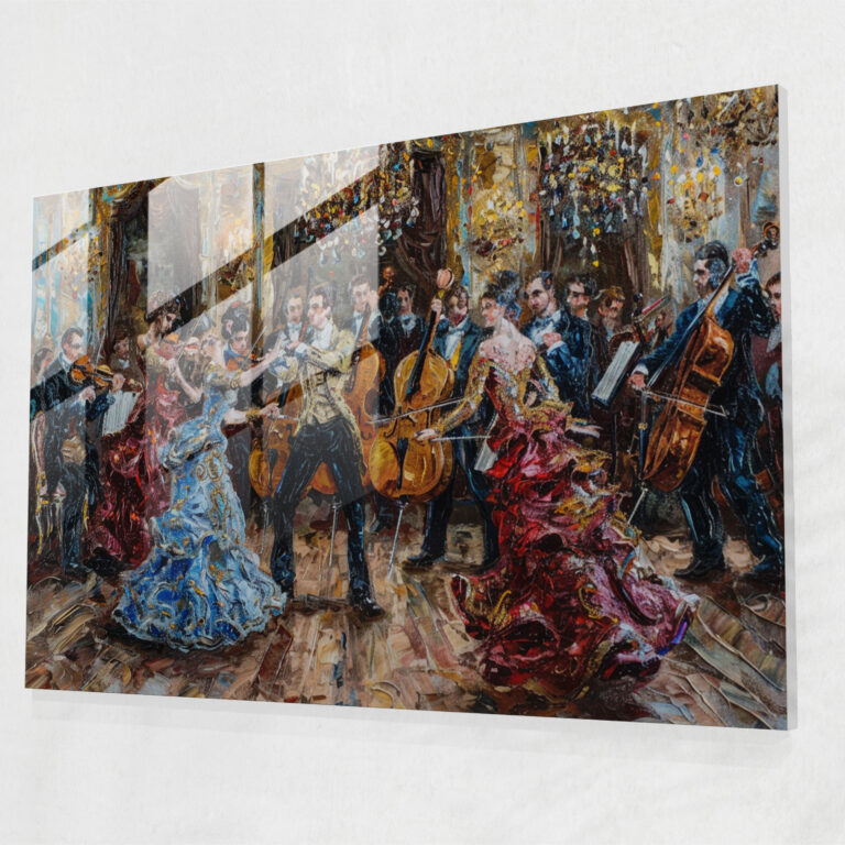 Rococo Style Painting Wall Decoration - Rococo Style Painting, Glass Wall Art, Glass Art, Wall Decoration