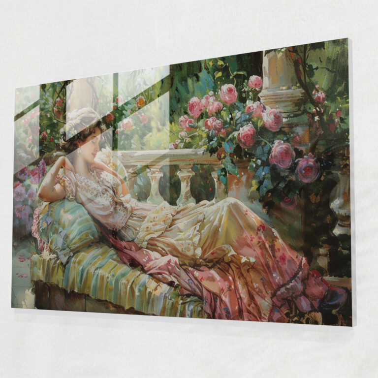 Rococo Style Painting Glass Wall Art - Rococo Style Painting, Glass Print, Glass Art, Wall Decoration