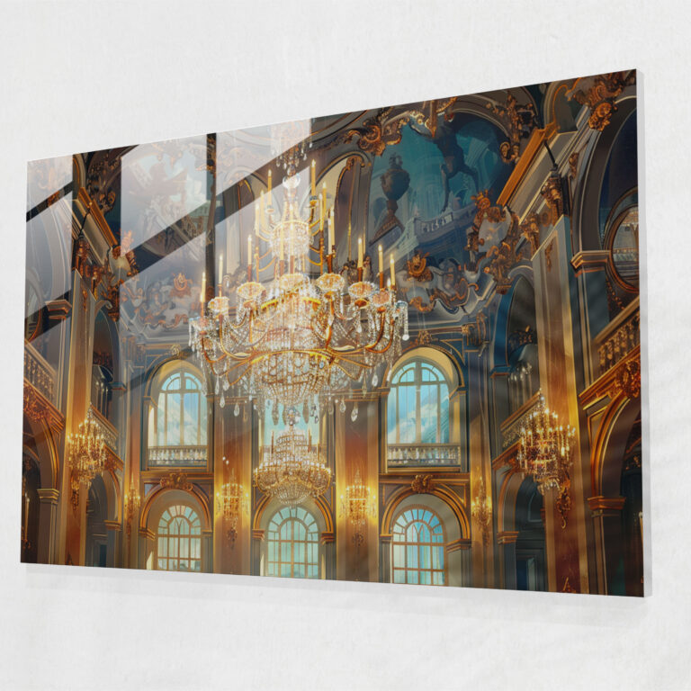 Rococo Style Painting Glass Art - Rococo Style Painting, Glass Print, Glass Art, Wall Decoration