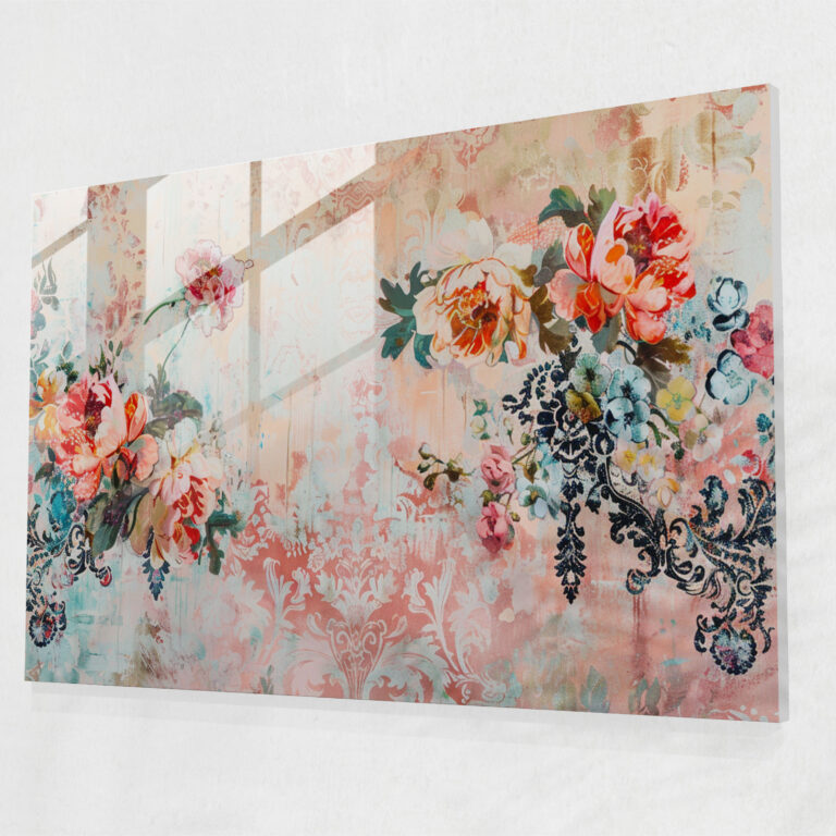 Rococo Style Painting Modern Art - Rococo Style Painting, Modern Art, Wall Decoration, Glass Wall Art